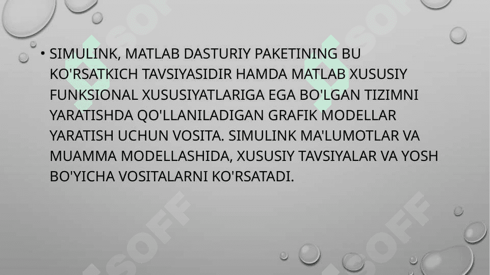 MATLAB SIMULINK qism dasturidagi elementlar. 4