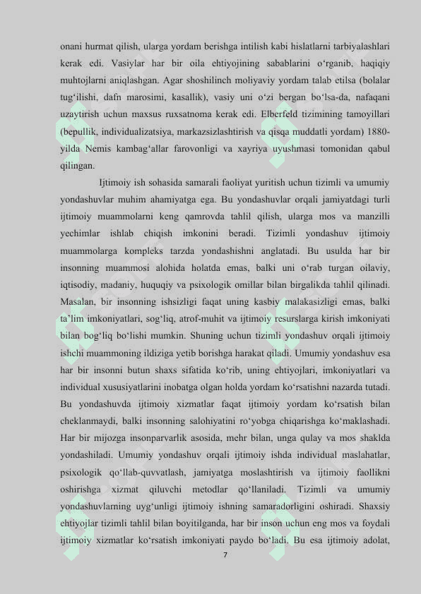 Ijtimoiy ishni o’rganishda yondashuvlar umumiy va tizimli 7
