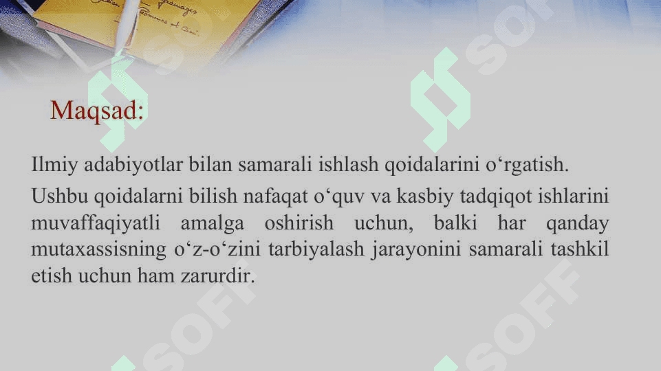 ILMIY ADABIYOTLAR BILAN ISHLASH 2