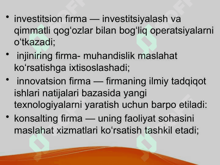 Firma va ularning tashkiliy iqtisodiy asoslari 4