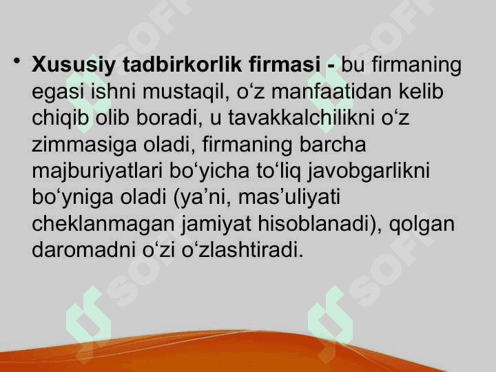 Firma va ularning tashkiliy iqtisodiy asoslari 7