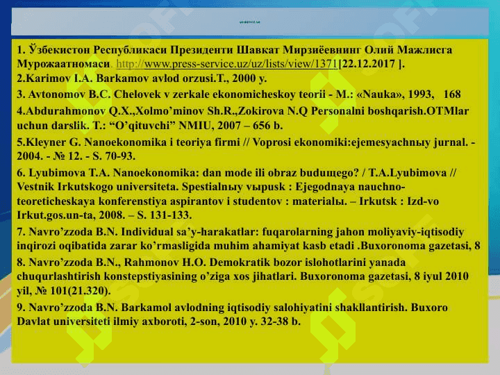 NANOIQTISODIYOT VA UNING BOSH MASALASI 2