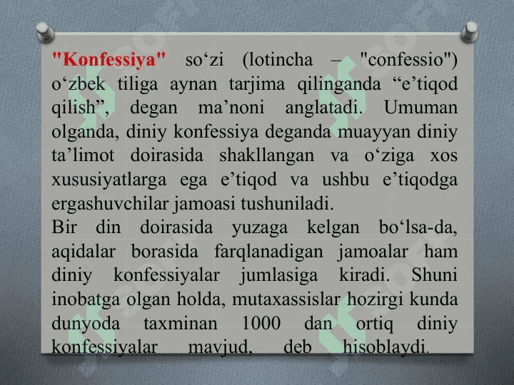 O‘ZBEKISTONDA FAOLIYAT YURITUVCHI  DINIY TASHKILOTLAR 3