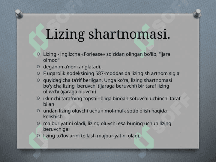 Lizing shartnomasi 2