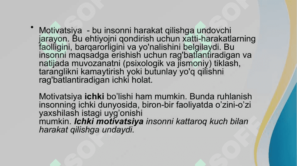 Tashkiliy xulqning motivatsion asoslari 2
