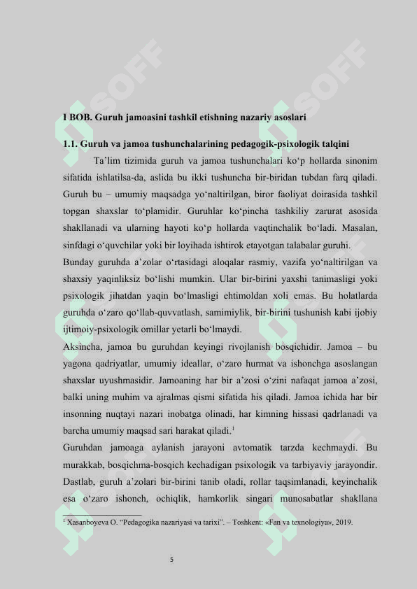 Guruh jamoasini tashkil etish, tarbiyalash va hamkorlikda ish olib borish metodikasi 5