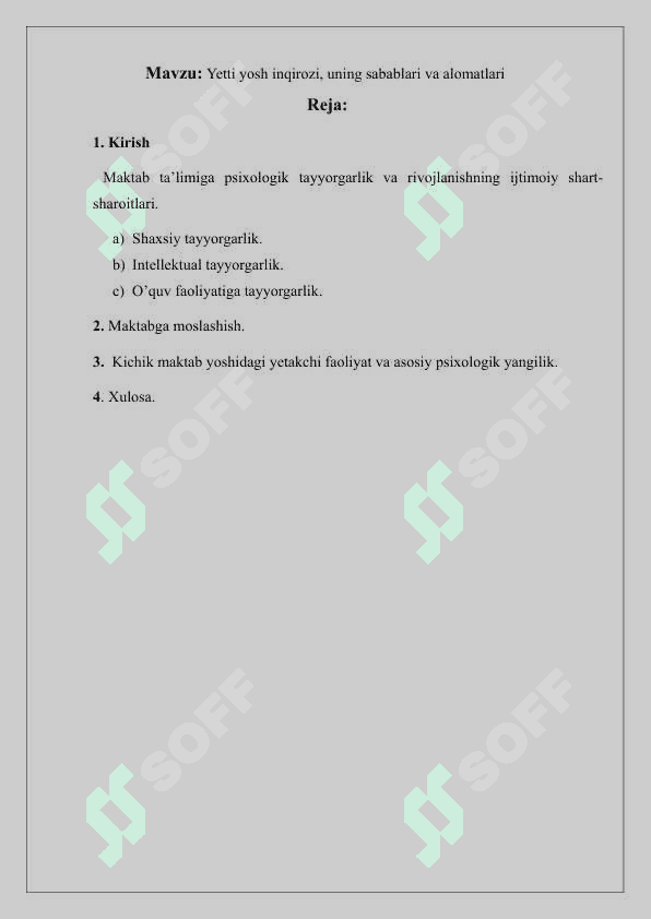 Yetti yosh inqirozi, uning sabablari va alomatlari 2