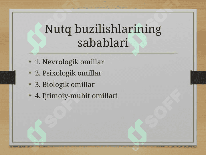 Nutq buzilishlarini tasniflash 5