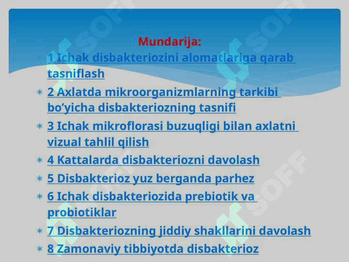 ICHAK DISBAKTERIOZI 2