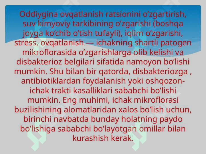 ICHAK DISBAKTERIOZI 6