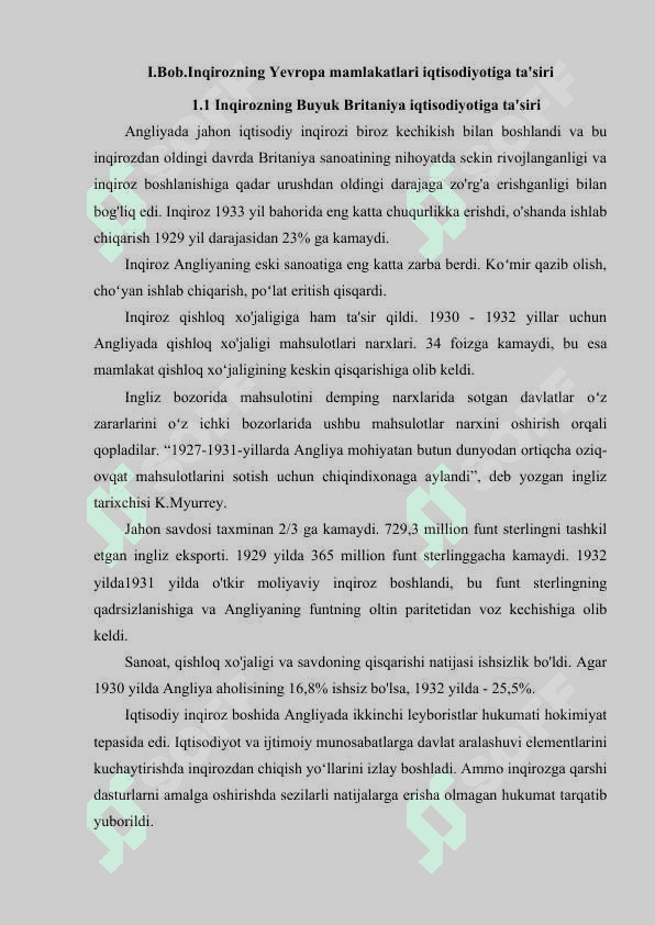 1929-1933 yillardagi iqtisodiy inqirozning yevropa mamlakatlariga ta'siri 4