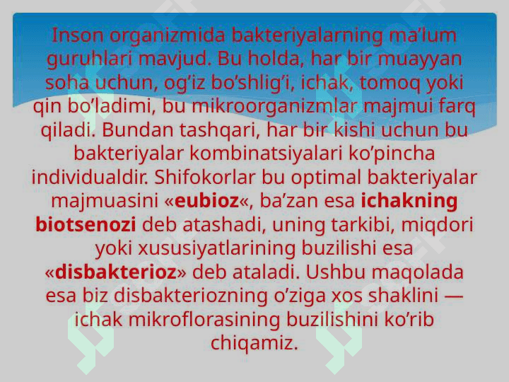 ICHAK DISBAKTERIOZI — YUZAGA KELISHI SABABLARI, ALOMATLARI, TURLICHA DAVOLASH 4
