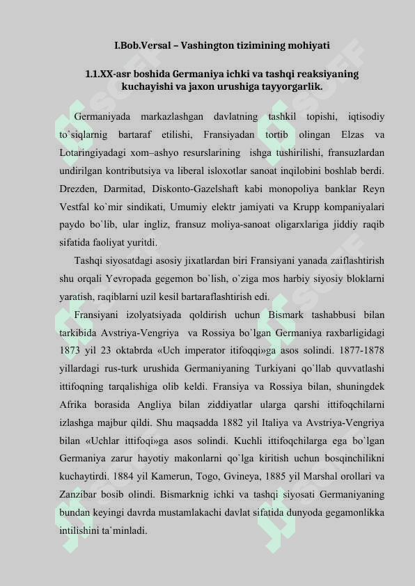 Versal vashington tizimining shakllanishi 4
