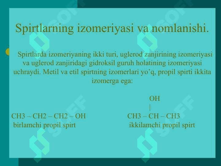 Spirtlarni xushbo'y xidli organik  moddalar olishdagi ahamiyati 4