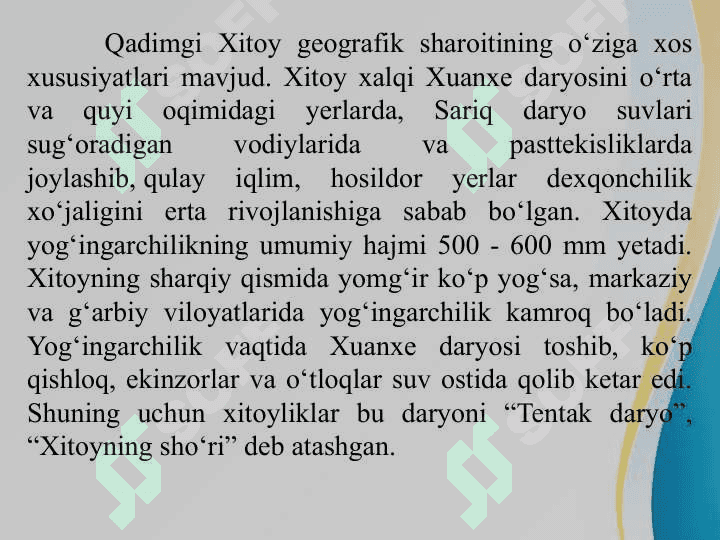 Qadimgi Xitoy tabiati va aholisi 3