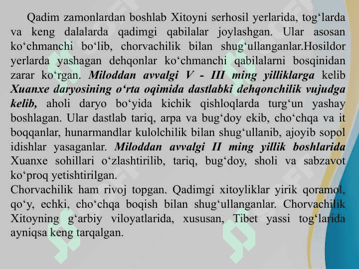 Qadimgi Xitoy tabiati va aholisi 5