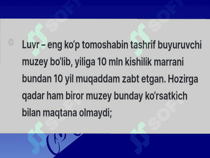 Jahon muzeylari . Jaxon muzeylari ppt pptx 8