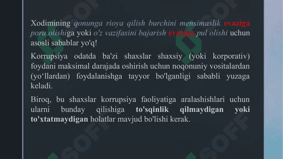 Korrupsiyasiz kelajak taqdimot 4