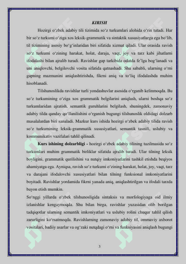 Hozirgi o‘zbek adabiy tilida ravish so'z turkumi 3