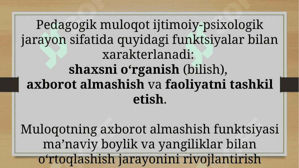 Pedagogik faoliyatda muloqot 6