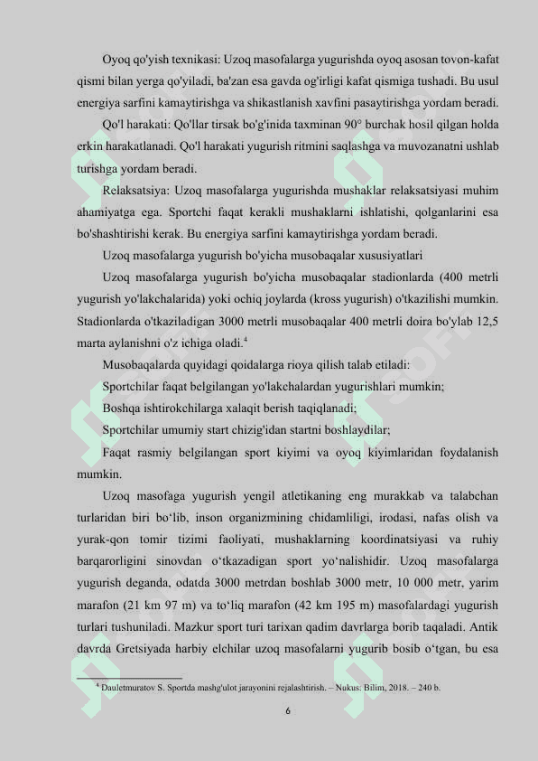 Uzoq masafalarga yugurish texnikasini o‘rgatish (3000 m) 6