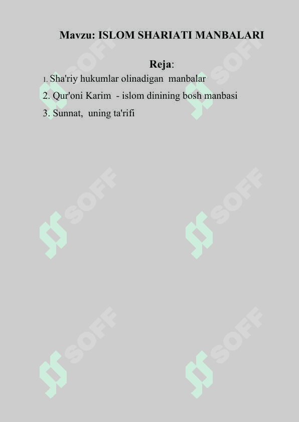 ISLOM SHARIATI MANBALARI 2