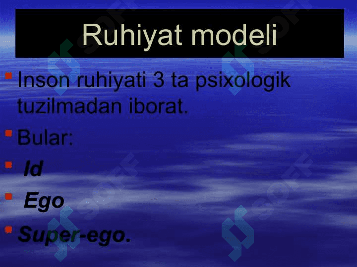 Zigmund Freydning Psixoanalitik ta'limoti. 5