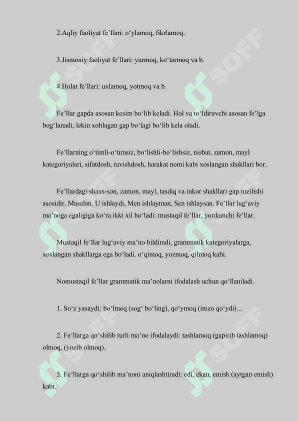 Fel mayllari (xabar mayli,shart va buyruq-istak mayli) ularning oʻziga xos xususiyatlari 7