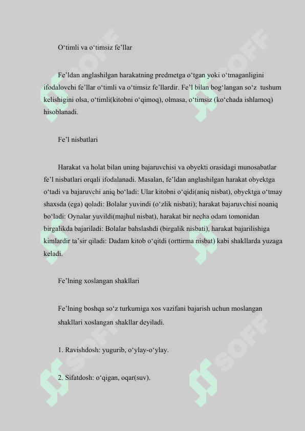 Fel mayllari (xabar mayli,shart va buyruq-istak mayli) ularning oʻziga xos xususiyatlari 8