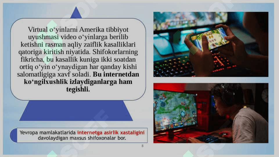 VIRTUAL O‘YINLARNING YOSHLAR  ONGIGA TA’SIRI 8