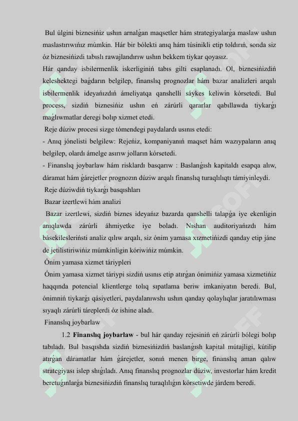 Bizneste buxgalteriya schotlarınıń  formaları 5