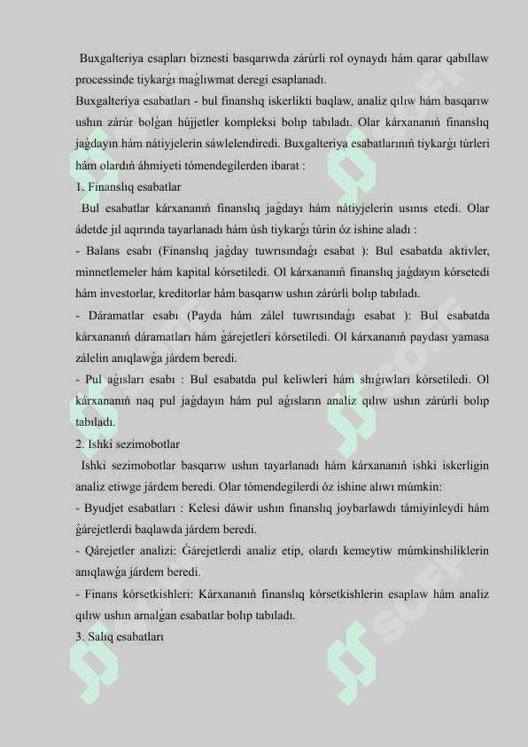 Bizneste buxgalteriya schotlarınıń  formaları 8