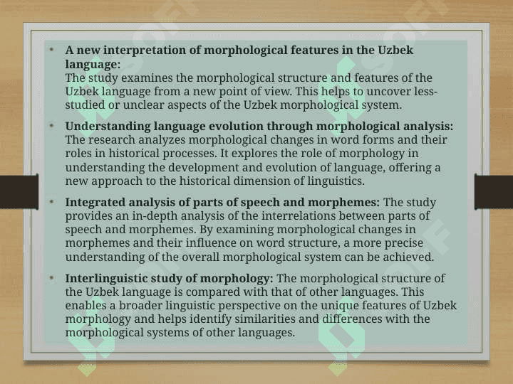 MORPHOLOGICAL CHARACTERISTICS OF WORDS 6