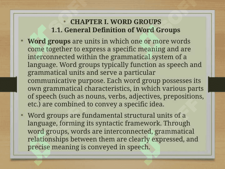 MORPHOLOGICAL CHARACTERISTICS OF WORDS 7