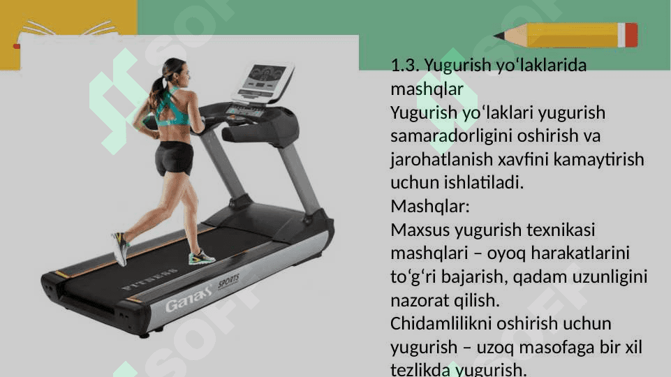 Yengil atletika sport jihozlarida mashqlar bajarish 5