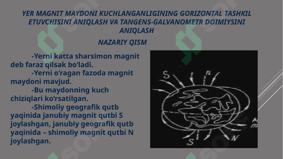 YER MAGNIT MAYDONI KUCHLANGANLIGINING GORIZONTAL TASHKIL ETUVCHISINI ANIQLASH 2