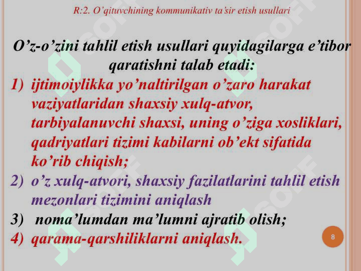 Kommunikativ malakalar va ta’sir ko’rsatish 8