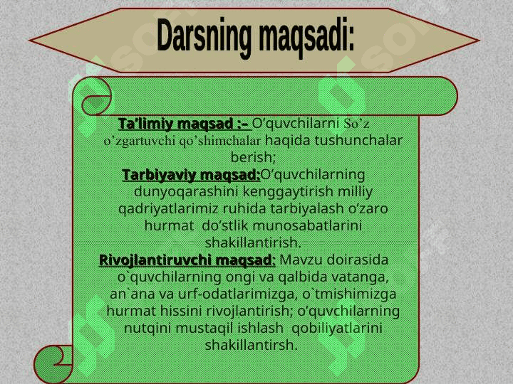 So’z o’zgartuvchi qo’shimchalar 3