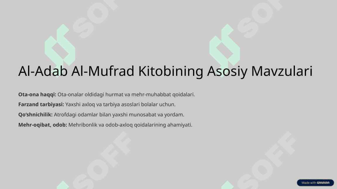 Imom al-Buxoriyning pedagogik g'oyalari (Al-Adab Al-Mufrad kitobi asosida) 5