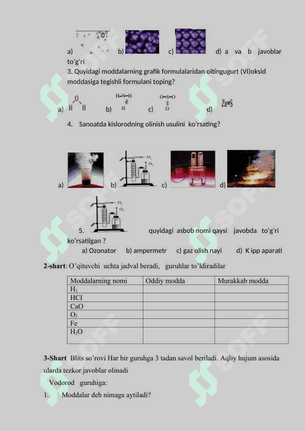 Vodorodning olinishi 7-sinf uchun“ Vodorodning olinishi” dars ishlanma 4