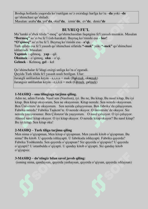 Turk tili grammatika o`zbekcha o`rganamiz 6