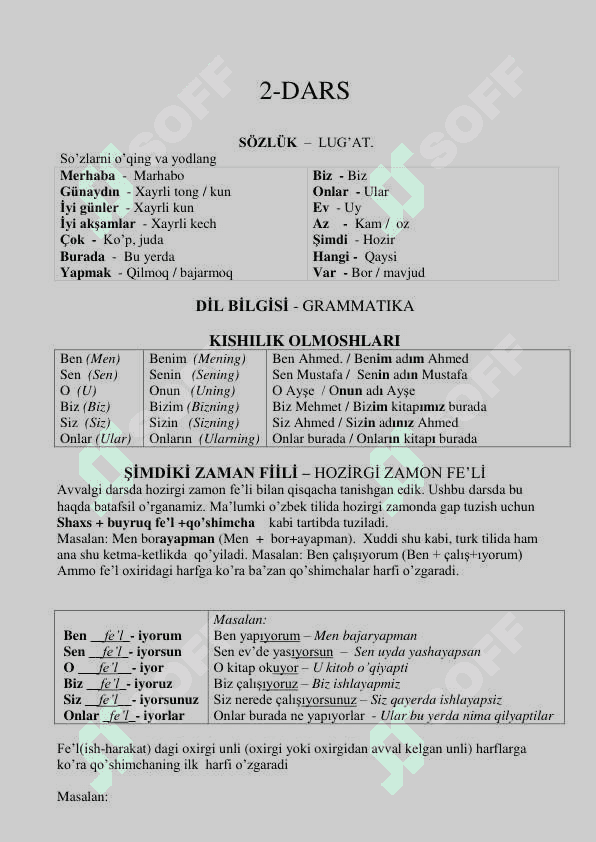 Turk tili grammatika o`zbekcha o`rganamiz 7