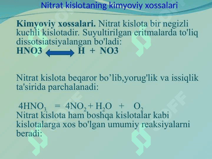 8-sinf kimyo Nitrat kislota 8