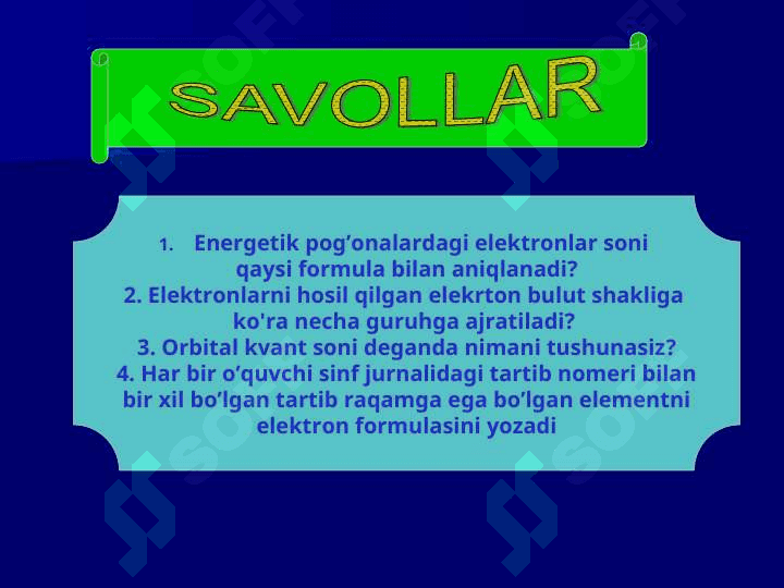D.I.Mendeleyevning kimyoviy elementlar davriy jadvali 6