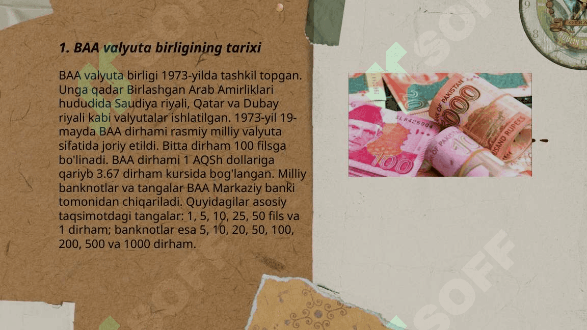 BAA valyuta birligi. BIRLASHGAN ARAB AMIRLIGI PUL BIRLIGI 3