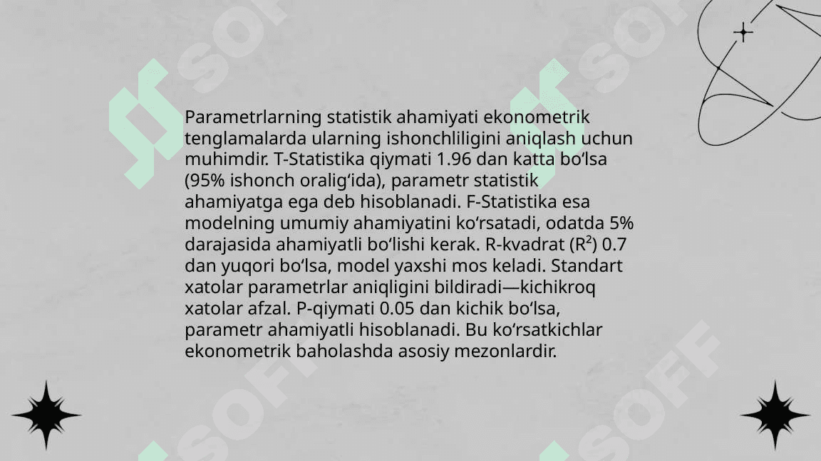 Ekonometrik tenglamalar tizimini baholsh mezonlari 4