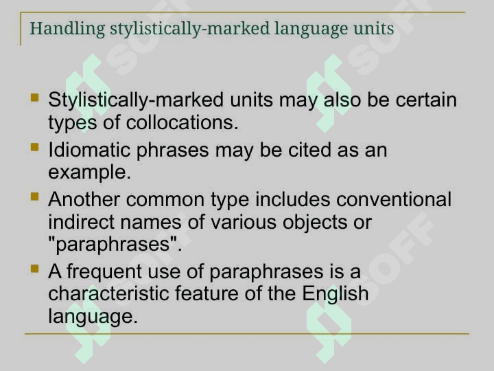 STYLISTIC ASPECTS OF TRANSLATION 6
