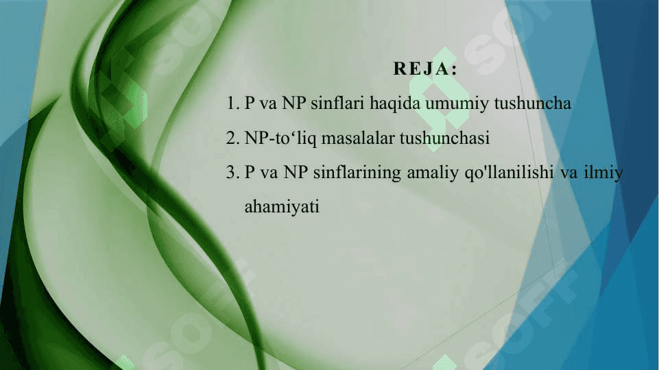 P va NP sinflar. NP-toʻliq masalalar tushunchasi 2