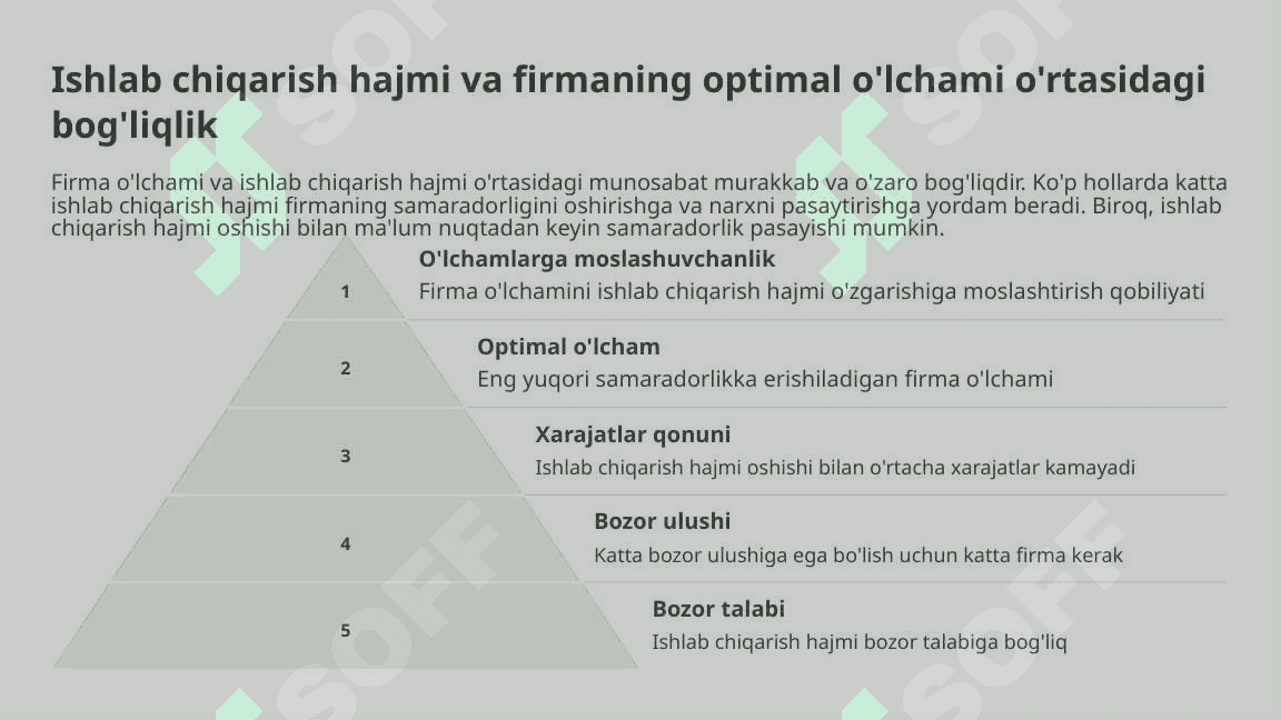 Ishlab chiqarish hajmi samarasiga koʻra firmaning optimal oʻlchamini aniqlash 5