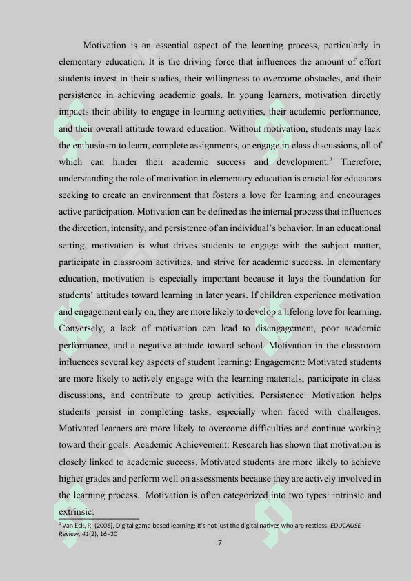 Games as a source of motivation in elementary classes 7